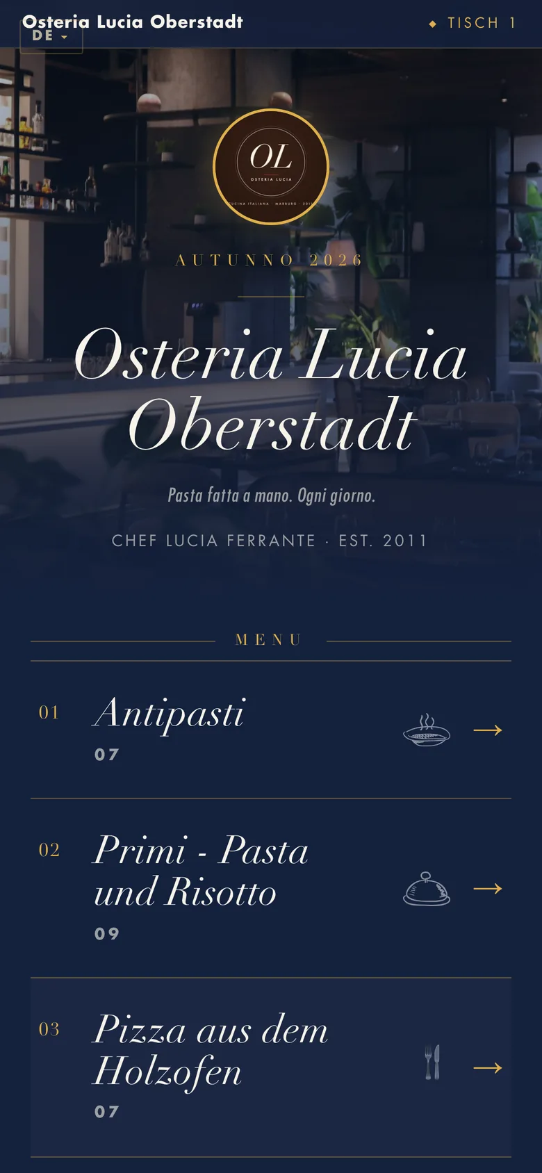 Theme Maison in den Farben Mitternachtsblau, Messing