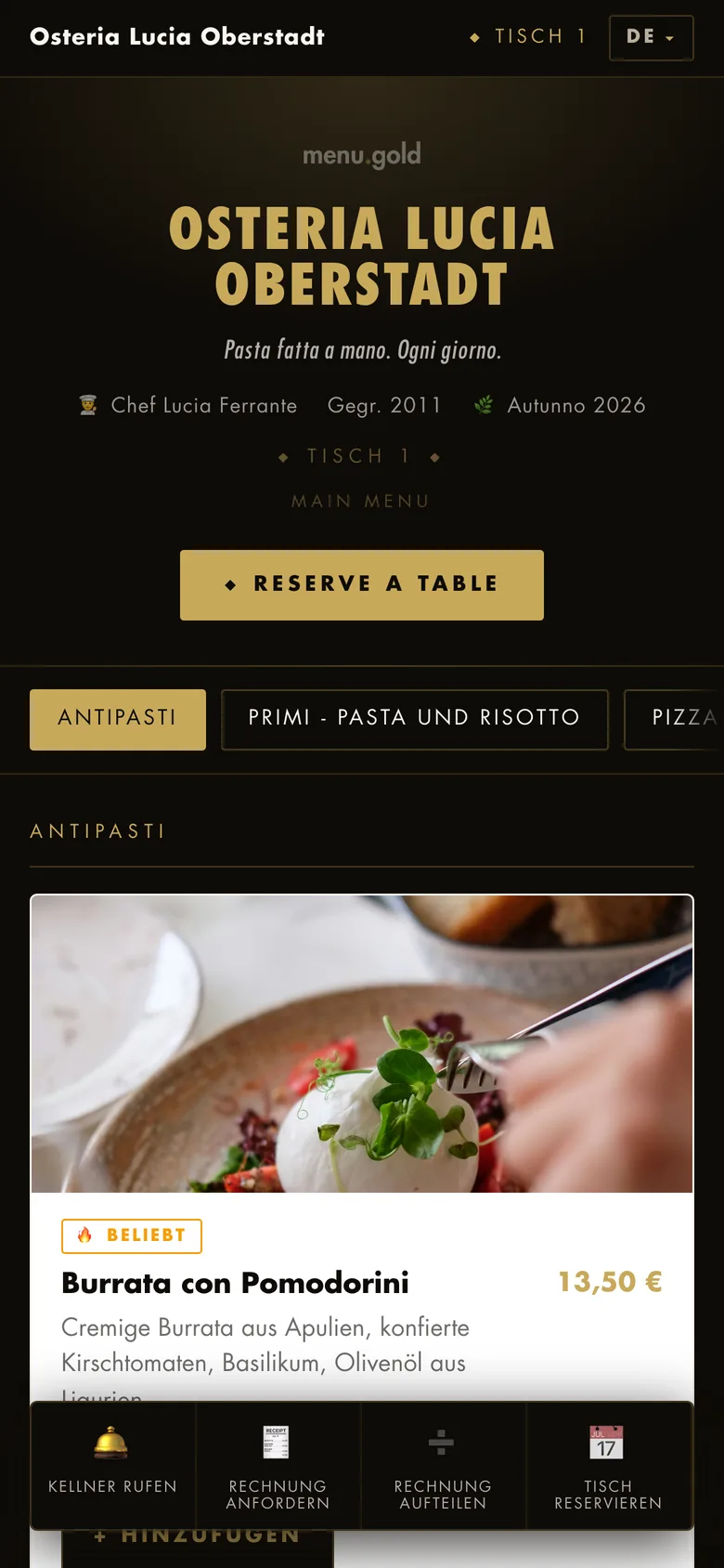 Osteria Lucia im Theme Classic