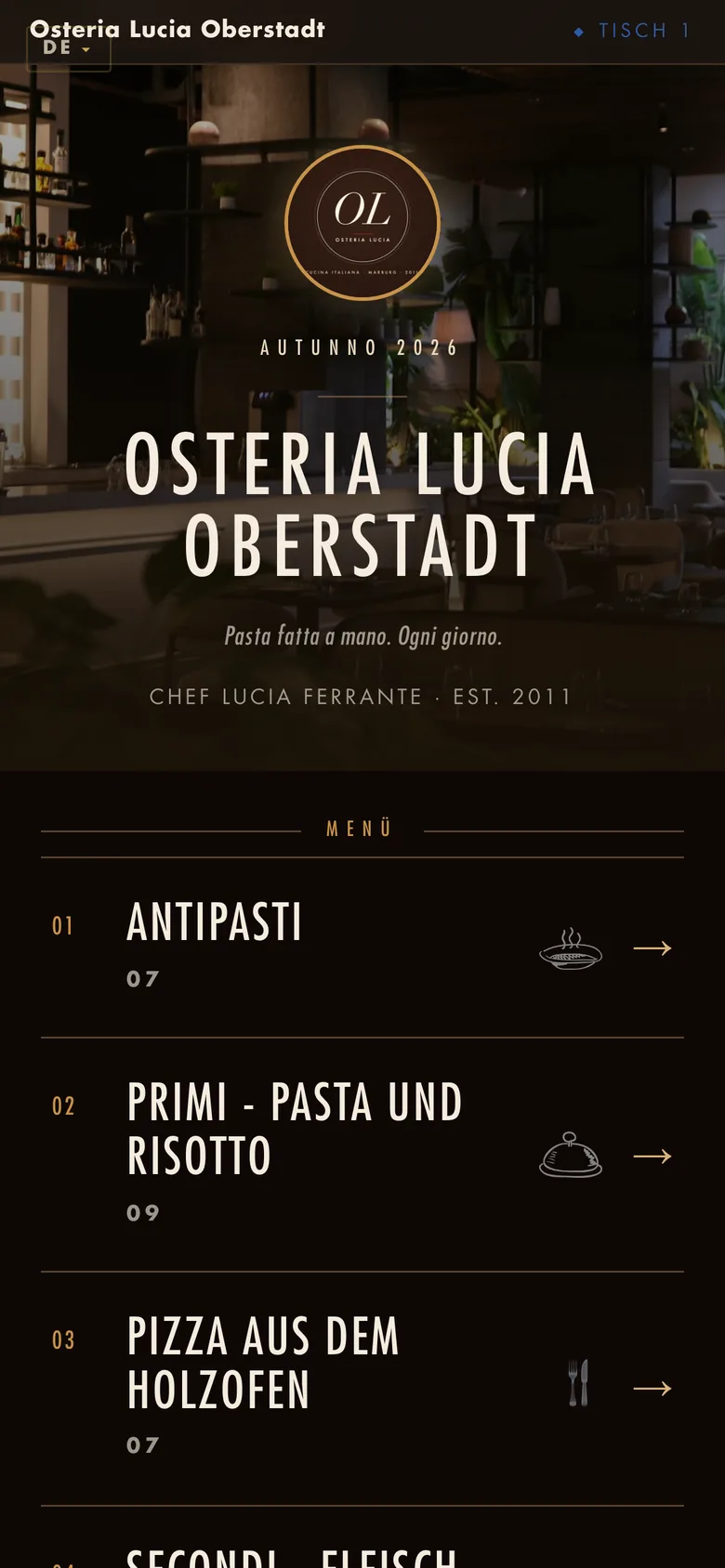 Osteria Lucia im Theme Gilded